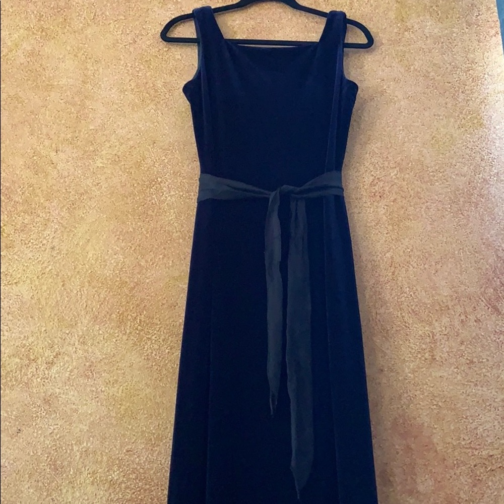Rhapsody Women's Vintage Blue Velvet. Maxi Dress Size 10 Square Neck